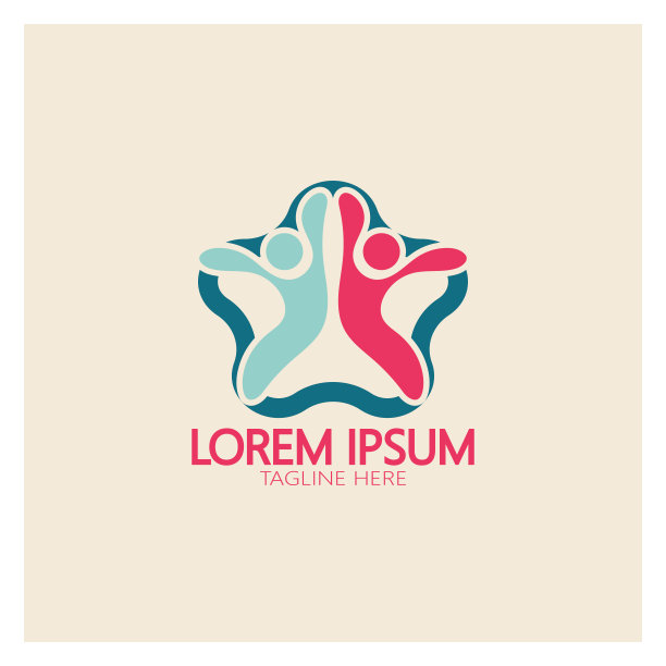 幼儿园标志设计简单的矢量模板图标说明，为教育、游戏小组、儿童学习之家、儿童学校增添了现代的概念图片下载