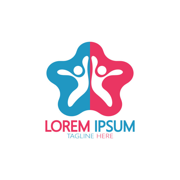 幼儿园标志设计简单的矢量模板图标说明，为教育、游戏小组、儿童学习之家、儿童学校增添了现代的概念图片下载