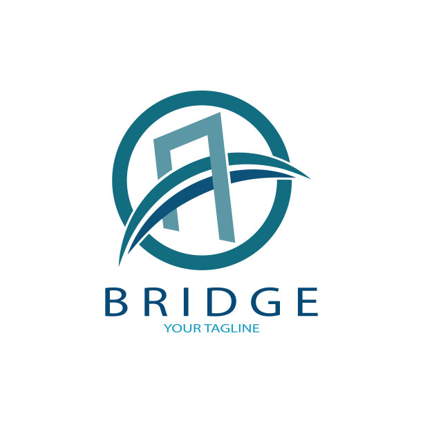 桥梁标志矢量图标插图设计模板图片下载