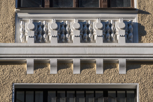 拉脱维亚里加一座建筑的新艺术装饰特写图片下载