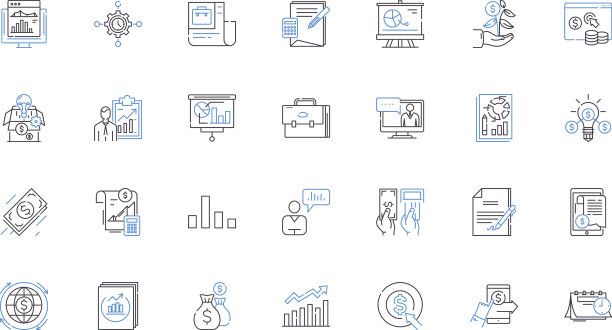 决策支持线图标收集分析图片下载