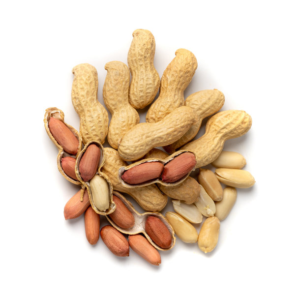 花生分离，烤花生堆，豌豆坚果堆，整个花生带壳，宏观花生俯视图图片下载