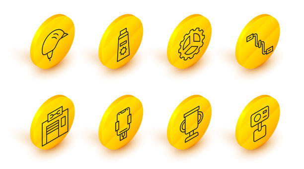 集线行动极限相机，奖杯与自行车，移动支架，自行车维修服务，踏板，链轮曲柄，防晒乳管和头盔图标。向量图片下载