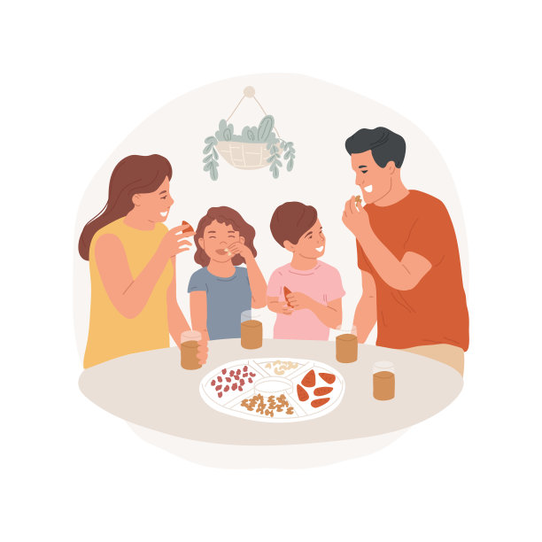 健康零食隔离卡通矢量插图。图片下载