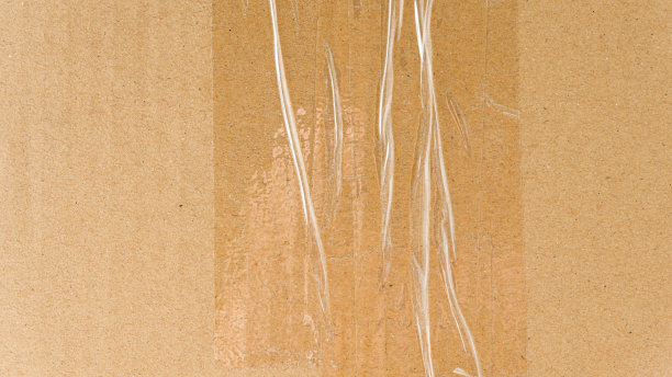 送货箱特写与购物图标和胶带，盒纸纹理背景与胶带图片下载