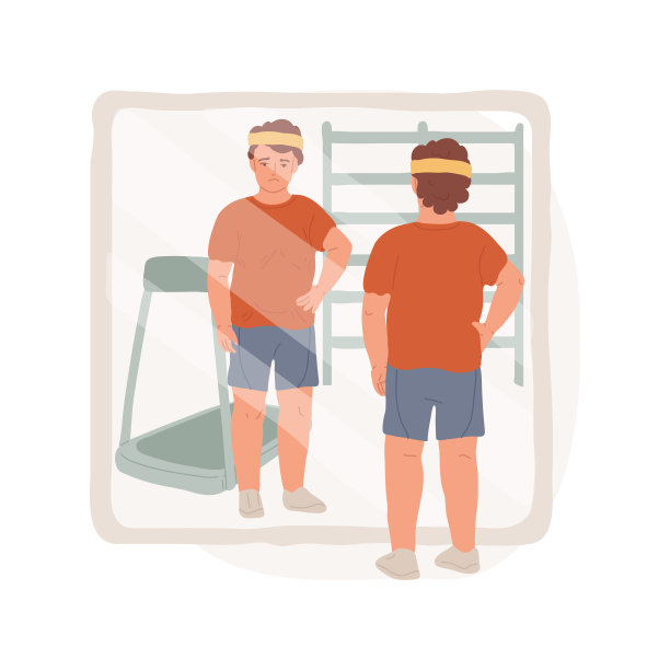 不满意的身体孤立的卡通矢量插图。图片下载