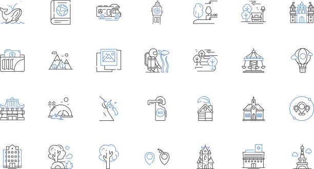 休闲旅游顾问线图标收藏图片下载