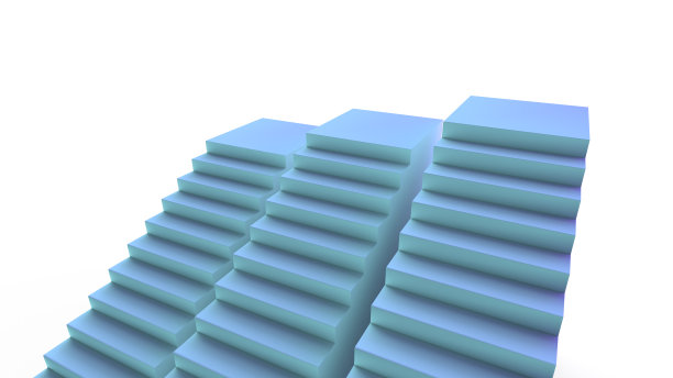 楼梯平台的3D插图图片下载