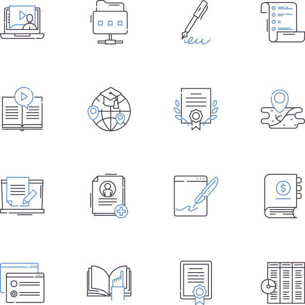 桌面必需品线图标收集笔图片下载