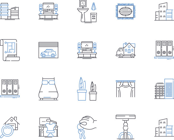 客房线条图标收集舒适图片下载