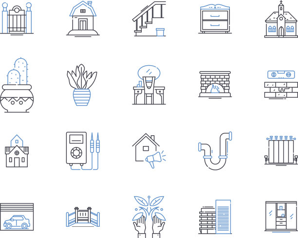 零售综合体线图标集合商城图片下载