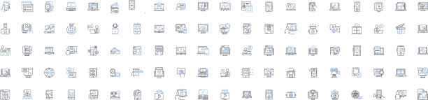 互动媒体线图标集合图片下载