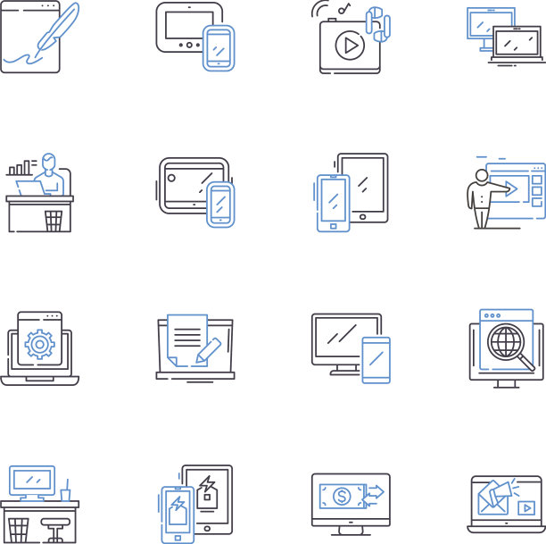 信息高速公路线路图标采集数字化图片下载