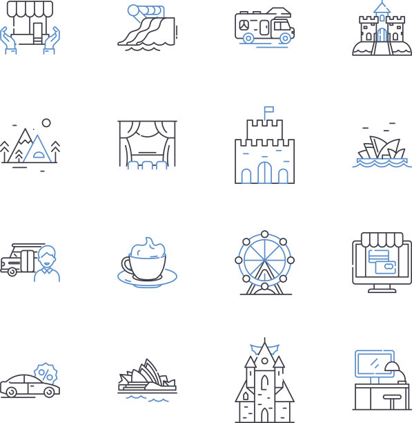 城市广场线图标集合广场广场图片下载