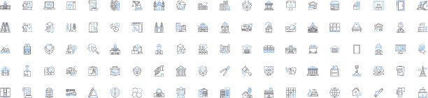 建筑公司线条图标集合图片下载