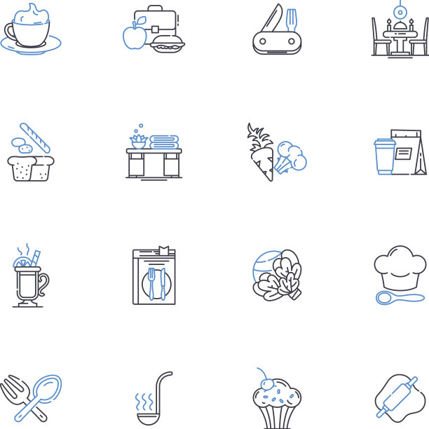 美食中心线图标收集美食图片下载