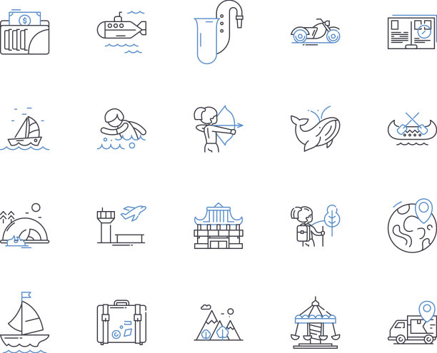 徒步路线图标收集徒步小径步行图片下载