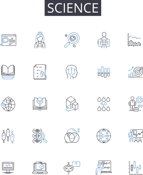 科学线图标集合数学化学图片下载
