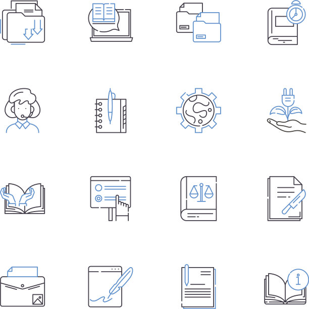 平面设计线条图标集合构成图片下载