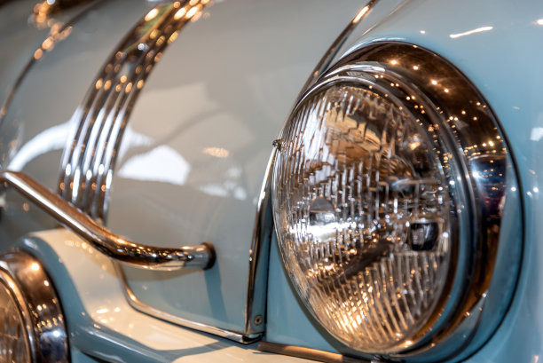 复古车前灯特写图片下载