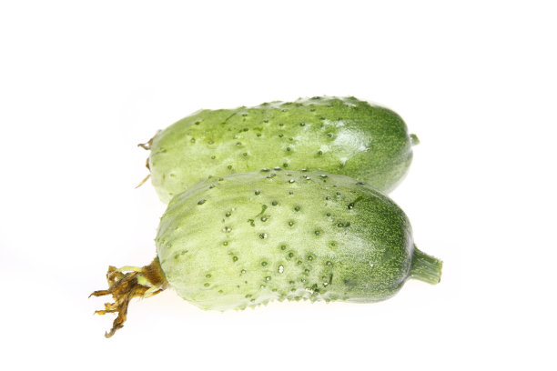 白色背景上的新鲜黄瓜图片下载