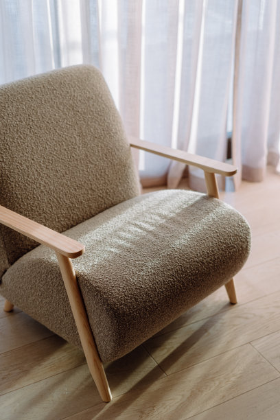 扶手椅立在公寓的镶木地板上图片下载