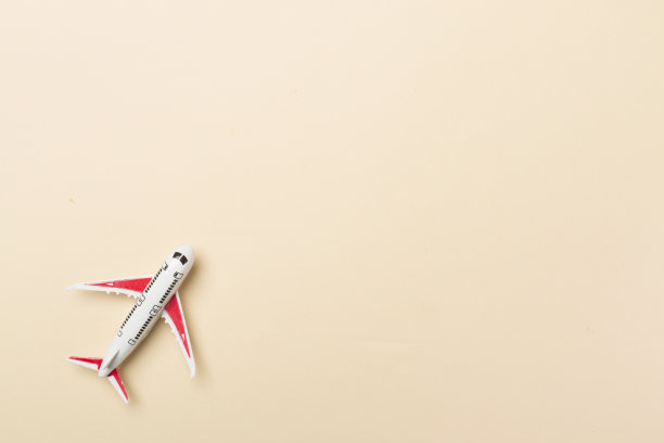 彩色背景的小飞机模型，俯视图图片下载