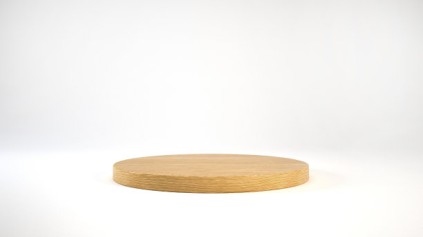 3d渲染木制讲台或基座显示在白色背景与圆柱支架概念图片下载
