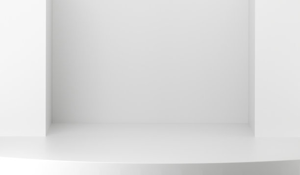 3d渲染一个空的讲台或基座显示在白色背景的概念。图片下载