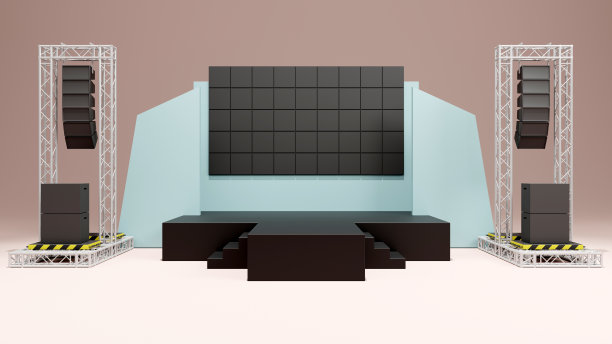 舞台表演和桁架结构的三维渲染与音响系统的演唱会演出业务图片下载