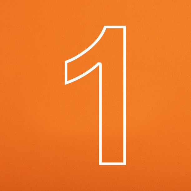 一，数字用白色写在橙色泡沫的背景上图片下载