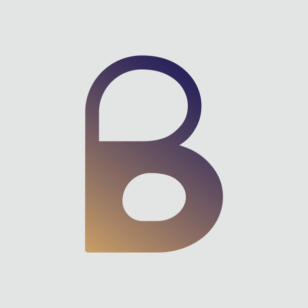 字母B排版标志设计模板元素。用于公司的标志、符号、标志、标识。渐变颜色字母B文字t恤矢量设计上的白色背景。图片下载