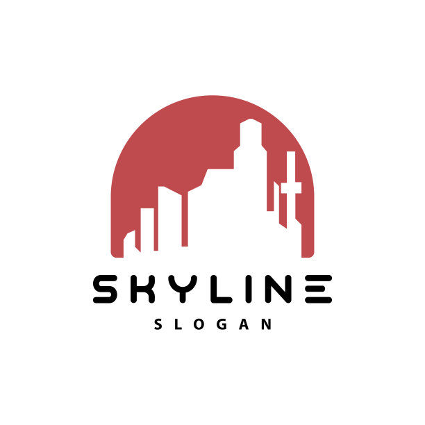 城市景观标志，大都市天际线设计，城市建筑矢量，图标符号说明图片下载