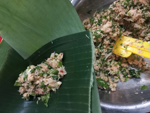 Botok Or Bothok tempe Teri食材图片|传统食物准备库存照片图片下载