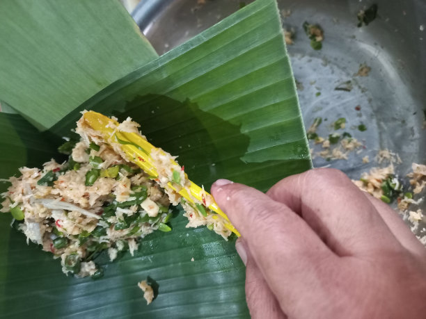 Botok Or Bothok tempe Teri食材图片|传统食物准备库存照片图片下载