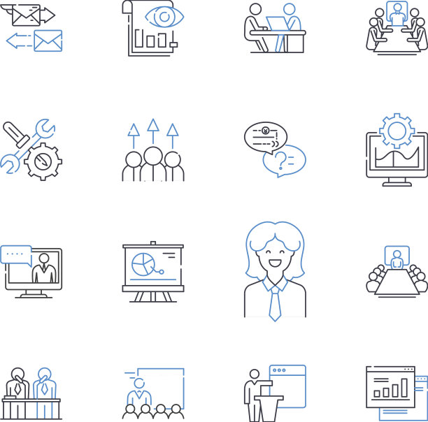 学校教师线条图标收集教授图片下载