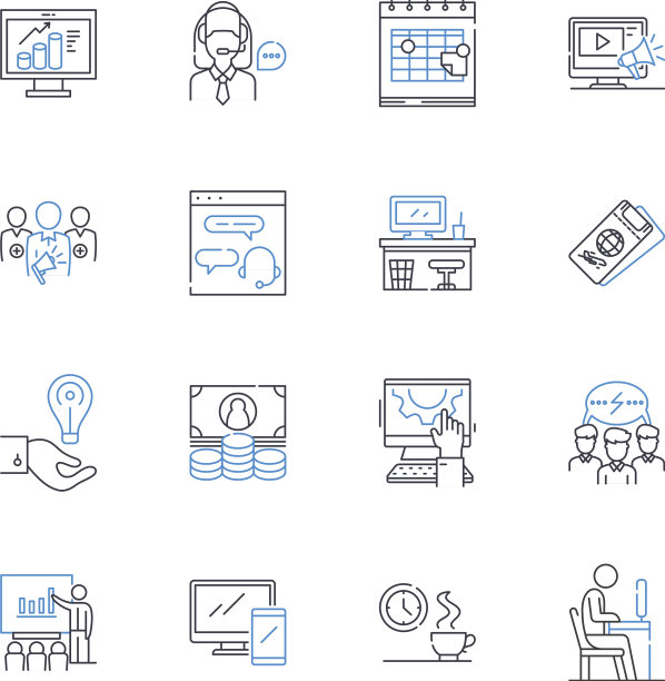 行业劳动力线图标收集图片下载