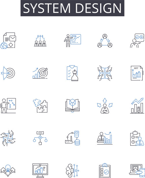 系统设计线条图标收集全景图图片下载