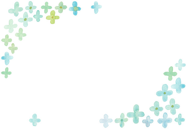 手绘水彩简单抽象浅蓝色花框架图片下载