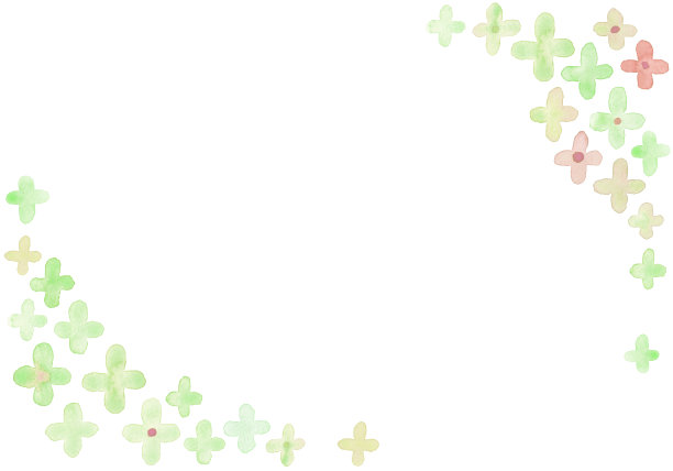 手绘水彩简单抽象的绿色花朵框架图片下载