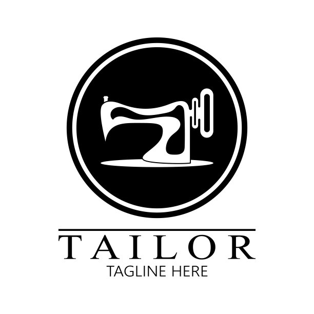 裁缝标志图标插画模板结合了衣服纽扣，线和缝纫机，用于服装产品设计，对流公司，时尚的矢量形式图片下载