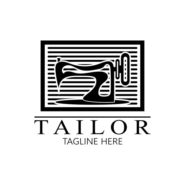 裁缝标志图标插画模板结合了衣服纽扣，线和缝纫机，用于服装产品设计，对流公司，时尚的矢量形式图片下载