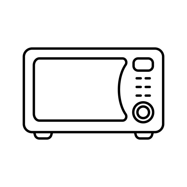微波炉图标。厨房电器图标。矢量插图。图片下载