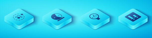 设置等距原子，图表信息图和量规刻度图标。向量图片下载