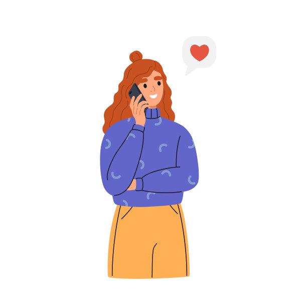 女孩用手机和爱人聊天。图片下载