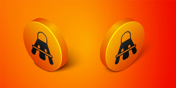 等长羽毛球羽毛球图标孤立的橙色背景。运动设备。橙色圆圈按钮。向量图片下载