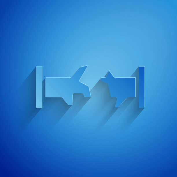 剪纸破碎的金属管与泄漏的水图标隔离在蓝色背景。纸艺风格。向量图片下载