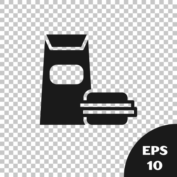 黑色汉堡图标隔离在透明的背景。汉堡图标。芝士汉堡三明治招牌。快餐菜单。向量图片下载