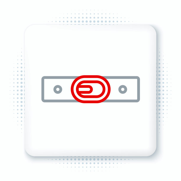 线皮带扣钢扣图标孤立在白色背景。色彩缤纷的轮廓概念。向量图片下载