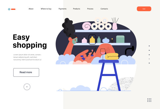 网上购物和电子商务矢量插图系列图片下载